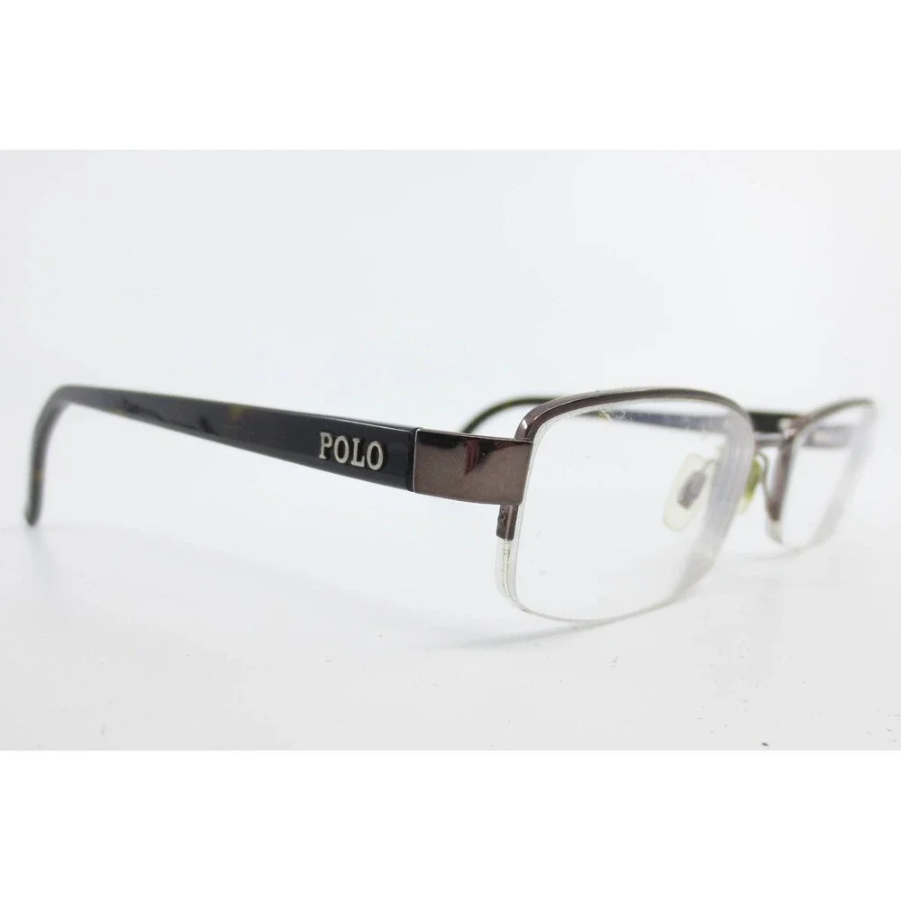 Polo Ralph Lauren 1020 9011 Brown Tortoise Semi Rimless Rectangular Eyeglasses
